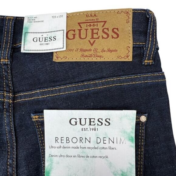 Guess Sexy Boot Mid Rise Jeans Size 25 - Picture 8 of 10